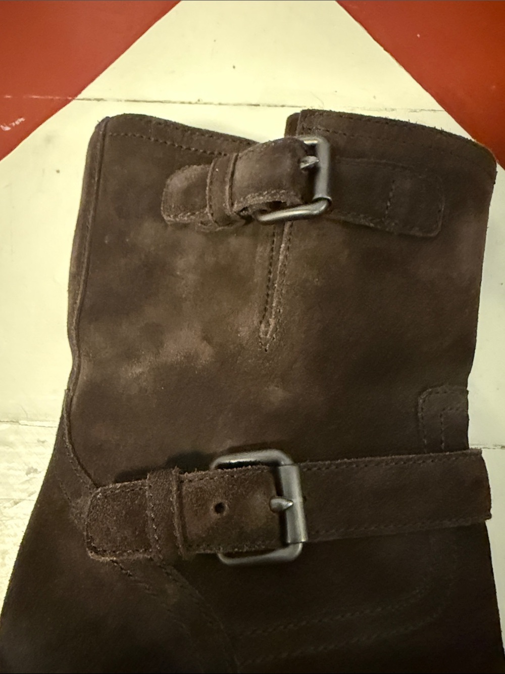 Prada Brown Suede Wedge Boots with Buckle Straps lite lug sole - Picture 11 of 14